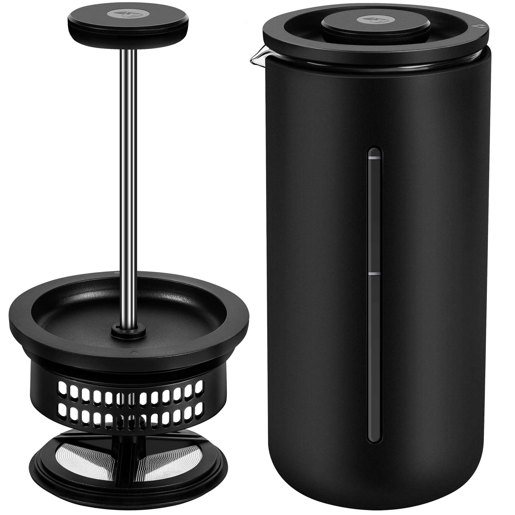 

Кофеварка френч-пресс Timemore 450 мл из термостойкого стекла для кофе и чая, разборка и чистка, цвет черный