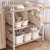 Multifunctional Kitchen Storage Box with Wheels for Pots Spices Utensils Countertop Cabinet Organizer