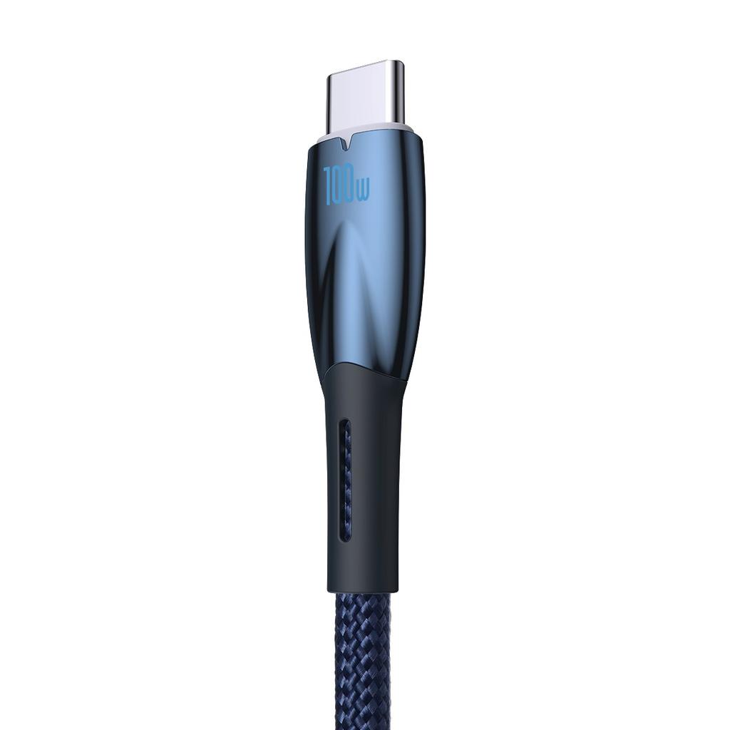 Baseus Glimmer Series Fast Charging USB-A to USB-C Cable 100W 480Mb/s 1m Blue