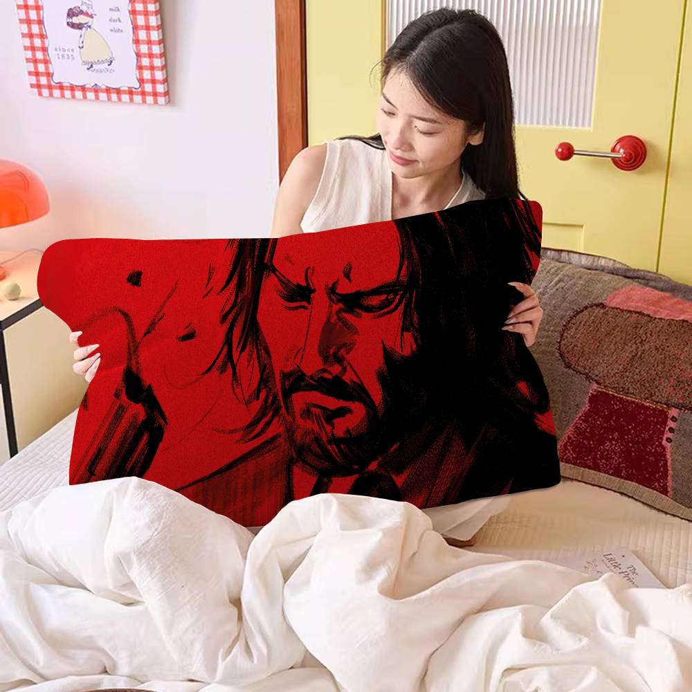 Action Movie J-John Wick Pillow Towel Pillowcase for Hair and Skin, Standard Size Set of Super Soft Pillow Case