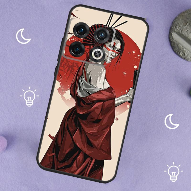 Samurai Warrior Geisha For OnePlus 13T 13R 12R 10R 10T 8T 11 12 13 15 Case For OnePlus Nord 5 CE 2 3 4 Lite N20 N30