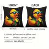 Pillowcase 1Pc, Hawaiian Style Duck Emoticon, Printed Holiday Theme Cushion Cover With Hidden Zipper, Suitable For Sofa, Living