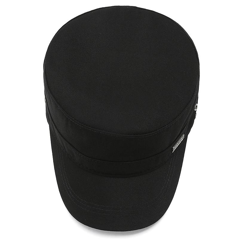 Fashion military hat Men's hat Shade sunscreen Heroic tall and straight flat top military hat Cotton comfortable atmosphere Sports hat