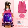 16-Inch Fortnite Cartoon Backpack with Double Zipper Design, Ergonomic Spine Protection, Suitable for Boys & Girls Aged 5-8