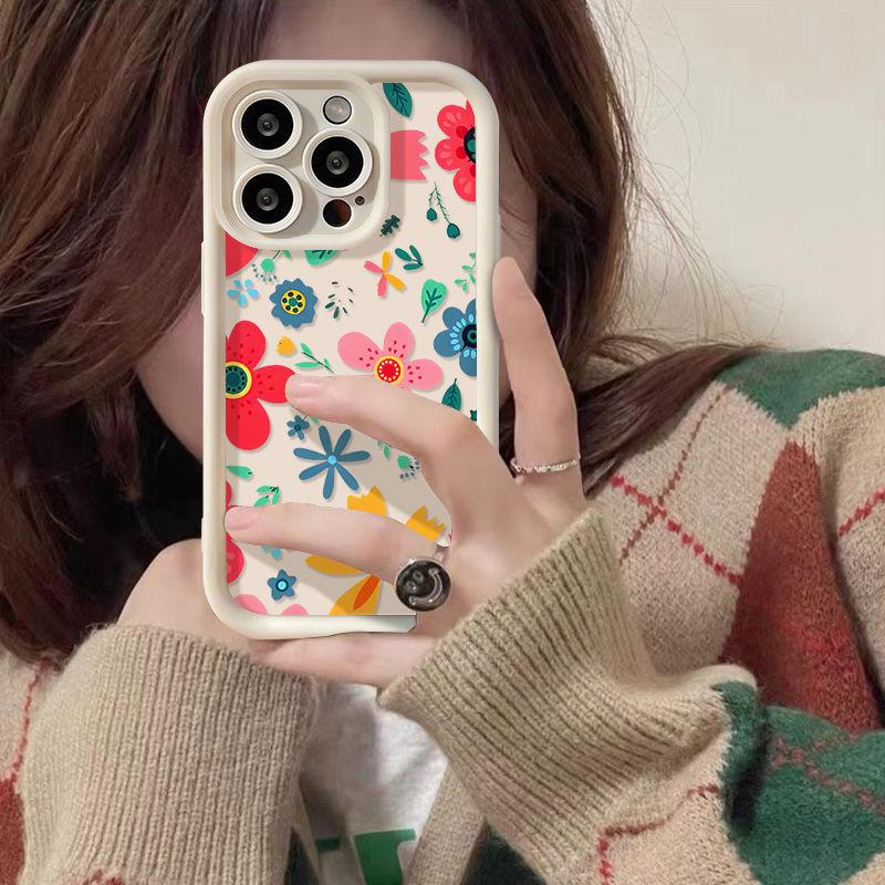 Colorful Flower Applies To iPhone17promax Apple 14 Mobile Phone Case 13 Cute 12 Premium Sense 15 Protective Case