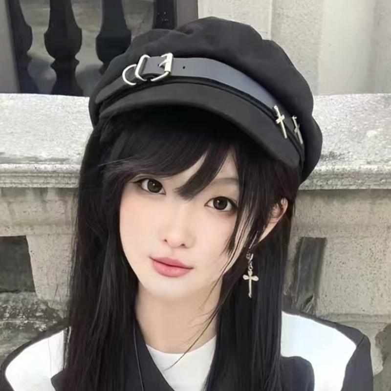 Handmade Berets Lovely Rabbit Painter Hat for Girls Furry Ear Cabbie Hat for Outdoor Leisure Casual Wear