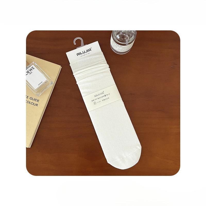 Female Summer Solid Color Soft College Wind Sweat Absorbent Deodorant Cotton Socks