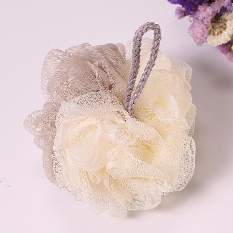 Two-Color Bath Loofah - Durable, Cute Shower Ball for Adults and Young Girls, Back Scrubber Bath Flower.