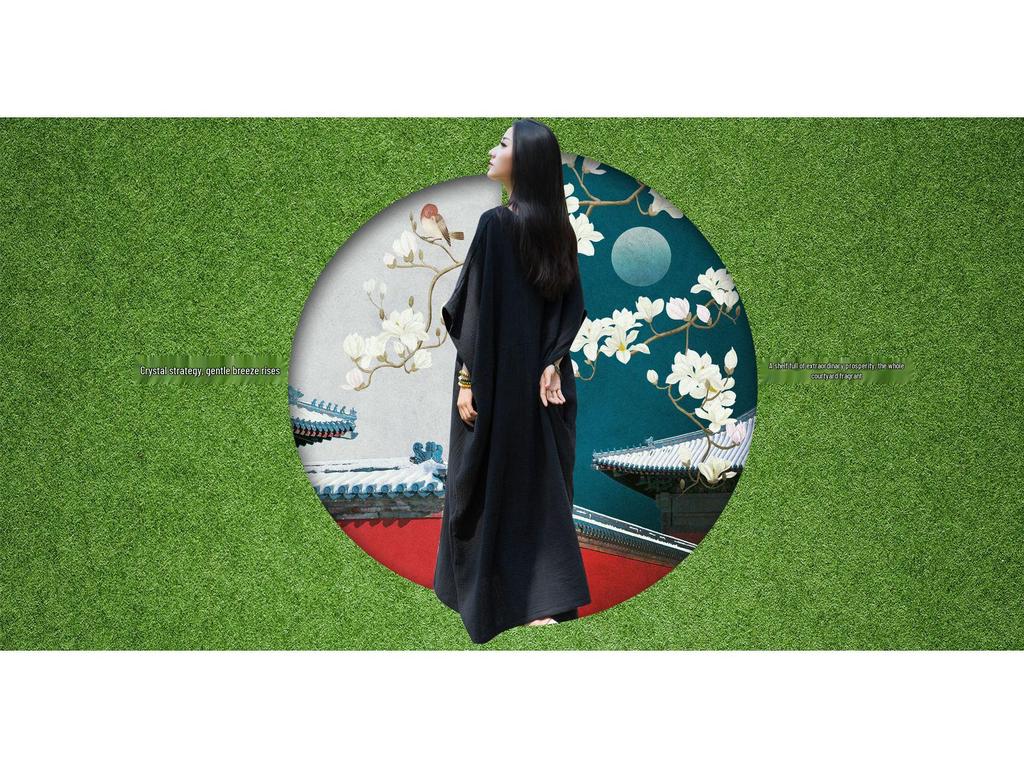 Bamboo Joint Batwing Sleeve Long Robe Dress - Spring/Summer National Style