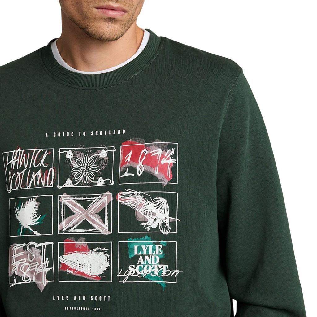 Lyle & Scott Mens A Guide To Scotland Graphic Sweatshirt