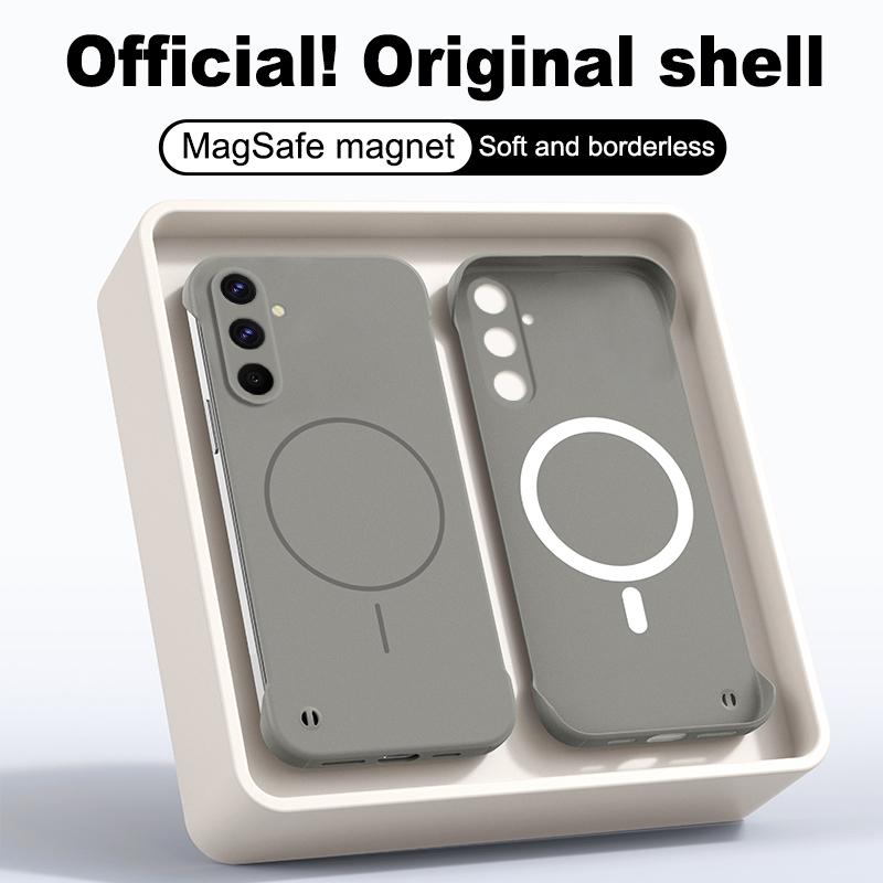 Frameless Magnetic Case For Samsung Galaxy A56 A16 A55 A15 A35 A05 A54 A34 A24 A14 A04 A04S A04E For Magsafe Hard PC Back Cover