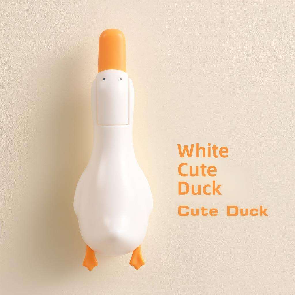 Cute Duck Shaped Double-head Design Cleaning Clip Dust Stain Removal Shovel - Bathroom Cleaner Tool With Drainage Hole