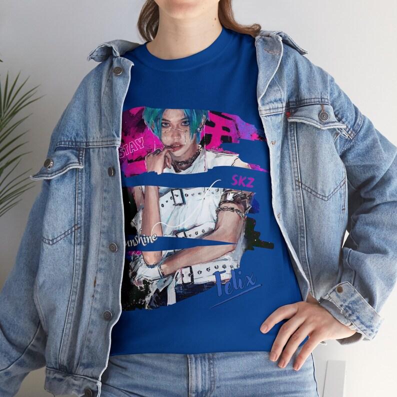 2026 Summer Fashion Trendy Tee Men Women Vintage Top Felix Stray Kids T-shirt – Fan Made Kpop Merch, Cotton Tee