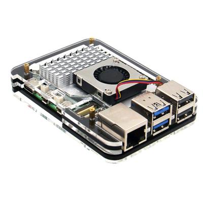 5-Layer Acrylic Raspberry Pi 5 Case with Precise Openings for Official Cooling Fan Integration