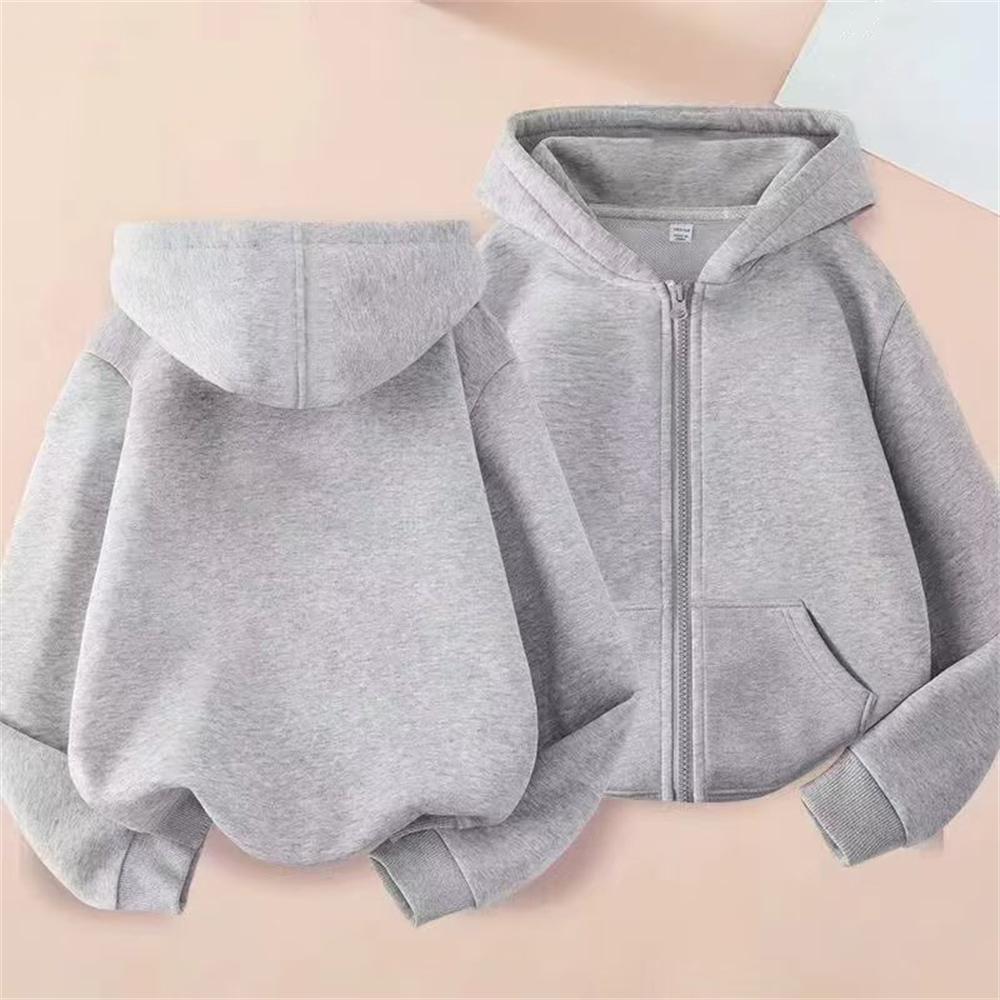 Reißverschluss Stil Kinder Kapuzenpullover Strickjacke Mantel Junge Mädchen Rot Rosa Oberteile Kind 3-12 Jahre Schwarz Freizeit Kleinkind Sweatshirt Kleidung