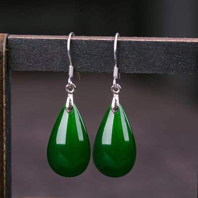 Orecchini alla moda da donna lunghi in agata con ganci semplici con diamanti incastonati retrò fibbie per orecchie eleganti accessori per orecchie
