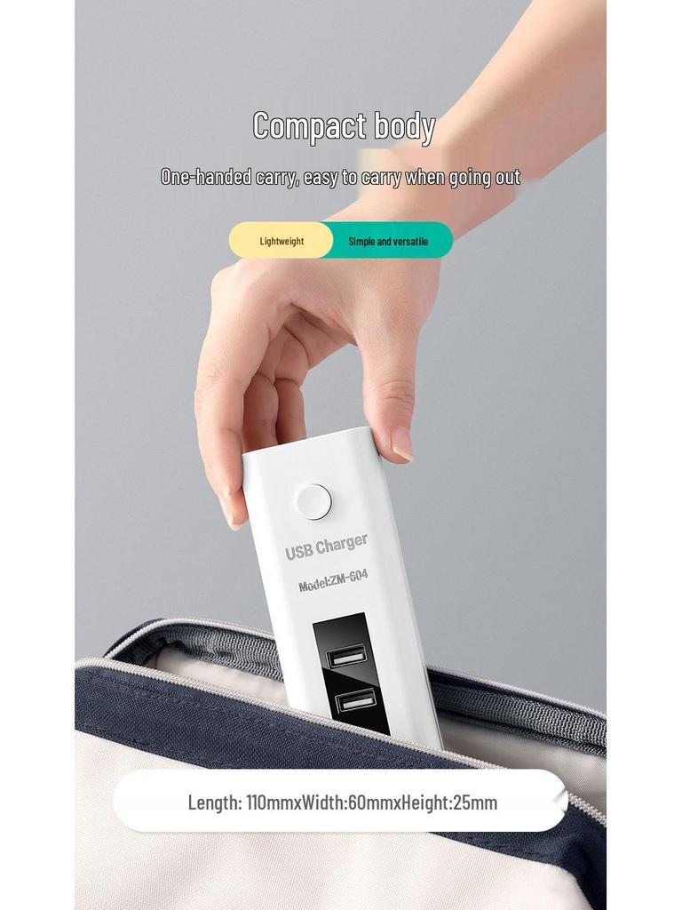 Travel Power Strip with Multi-USB Ports and Extension Cord