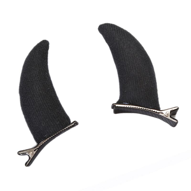 Hübsche Haarspangen für Mädchen Halloween Fotoshooting Rutschfest Sterische Haarspangen Cartoon Teufel Ochsenhorn Form Haarnadel