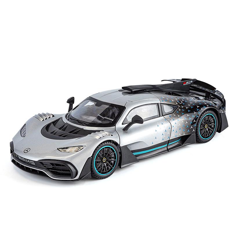

1/18 Benz AMG ONE Суперкар Сплав Литой Модель Машины Звук и Свет Мини GT Декорация Коллекционные Предметы Подарки на День Рождения для Парня серебряный