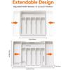 Upgraded Adjustable Plastic Cutlery Drawer Organizer Divided Storage Tray Space Saving Holder for Kitchen Knives Spoons Tableware