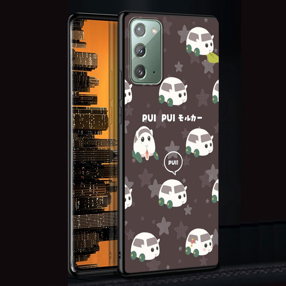 PUI PUI MOLCAR Cute Case for Samsung Galaxy Note 20 Ultra 8 10 Lite 9 TPU Phone Cover Note 10 Plus Black Soft Shell Funda Capa