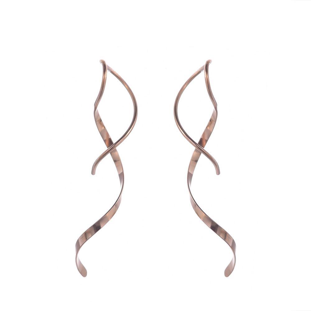 1 par enkla spiralörhängen oregelbunden helix vågkurva öronlinje manschett i rostfritt stål dinglande örhängen kvinnor flickor mode smycken gåva