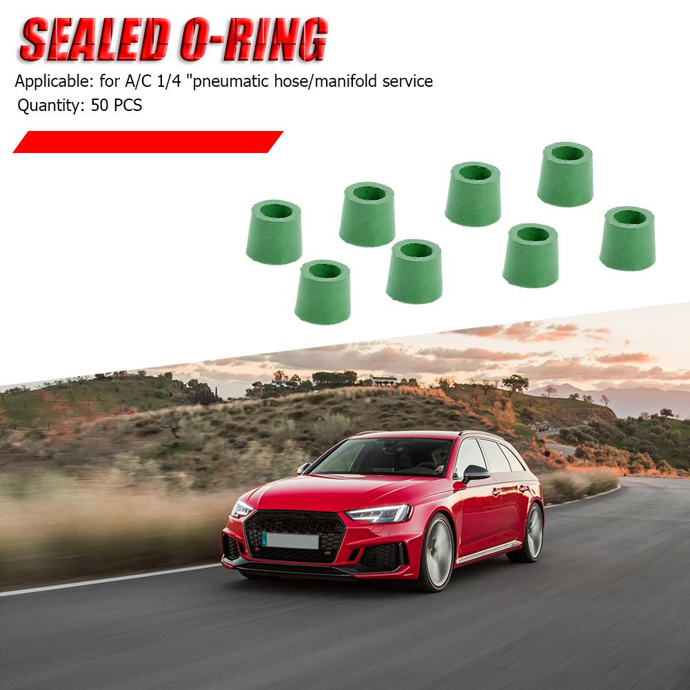 Repair Rubber Sealing O-ring Charging Hose Manifold 50pcs A/C 1/4 Inch Green Outdoor Anti-resistance Repairing Parts