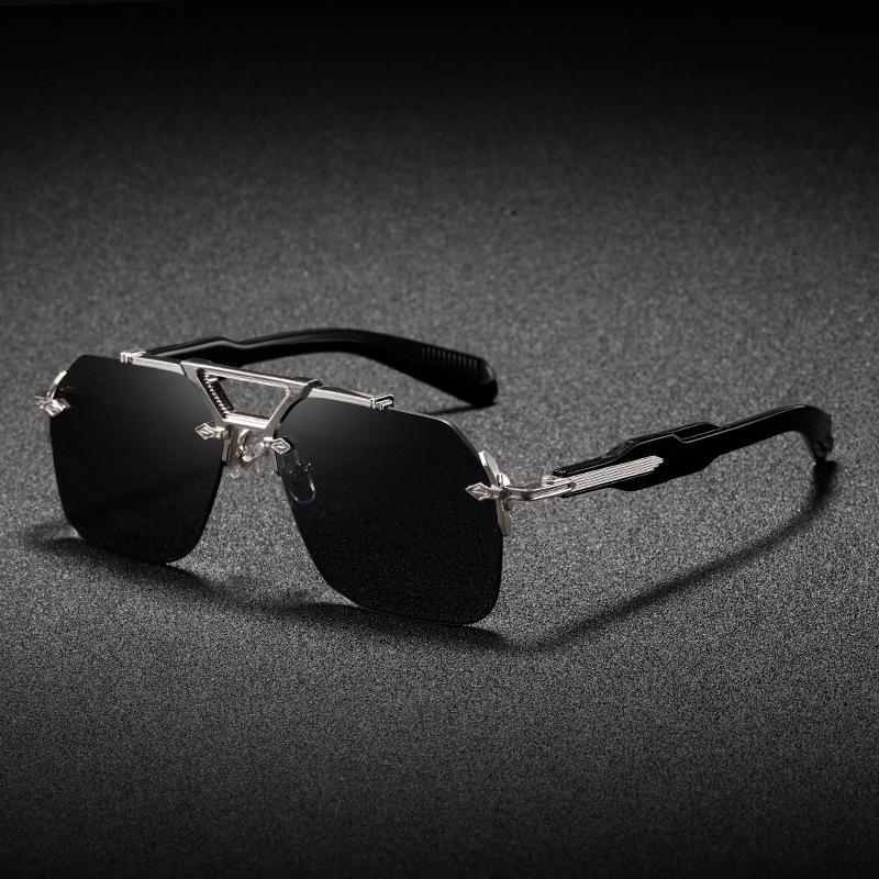 Luxury Brand Classic Square Rimless Sunglasses Men Women Retro Vintage Punk Sun Glasses Oversized Shades Metal Frame Eyewear