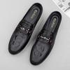 Crocodile Pattern Men's Slippers Genuine Leather Muller Shoes Outdoor Man Loafers Non-slip Casual Half Shoes Fashion Lazy Flats