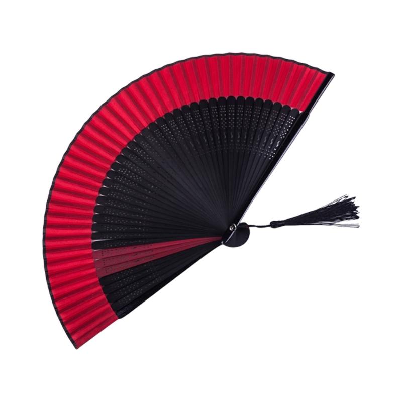 Foldable Black Fan Folding Hand Fan For Women Attire Women Bamboos Hand Fan Ideal For Parties Weddings And Decorations