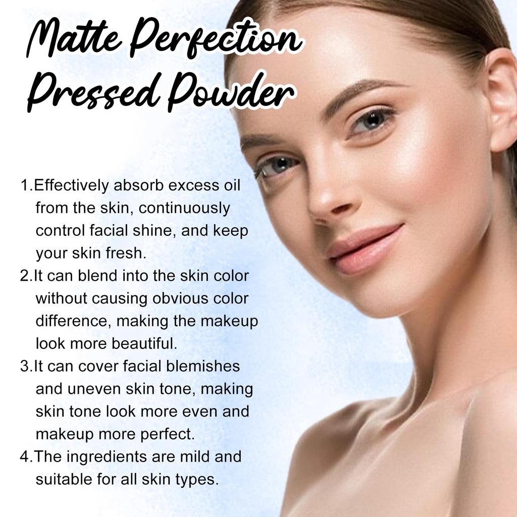 Jaysuing Oil Control  Powder Lightweight Matte Finish Waterproof Shine Control Brightening Translucent Pressed Powder 8g
