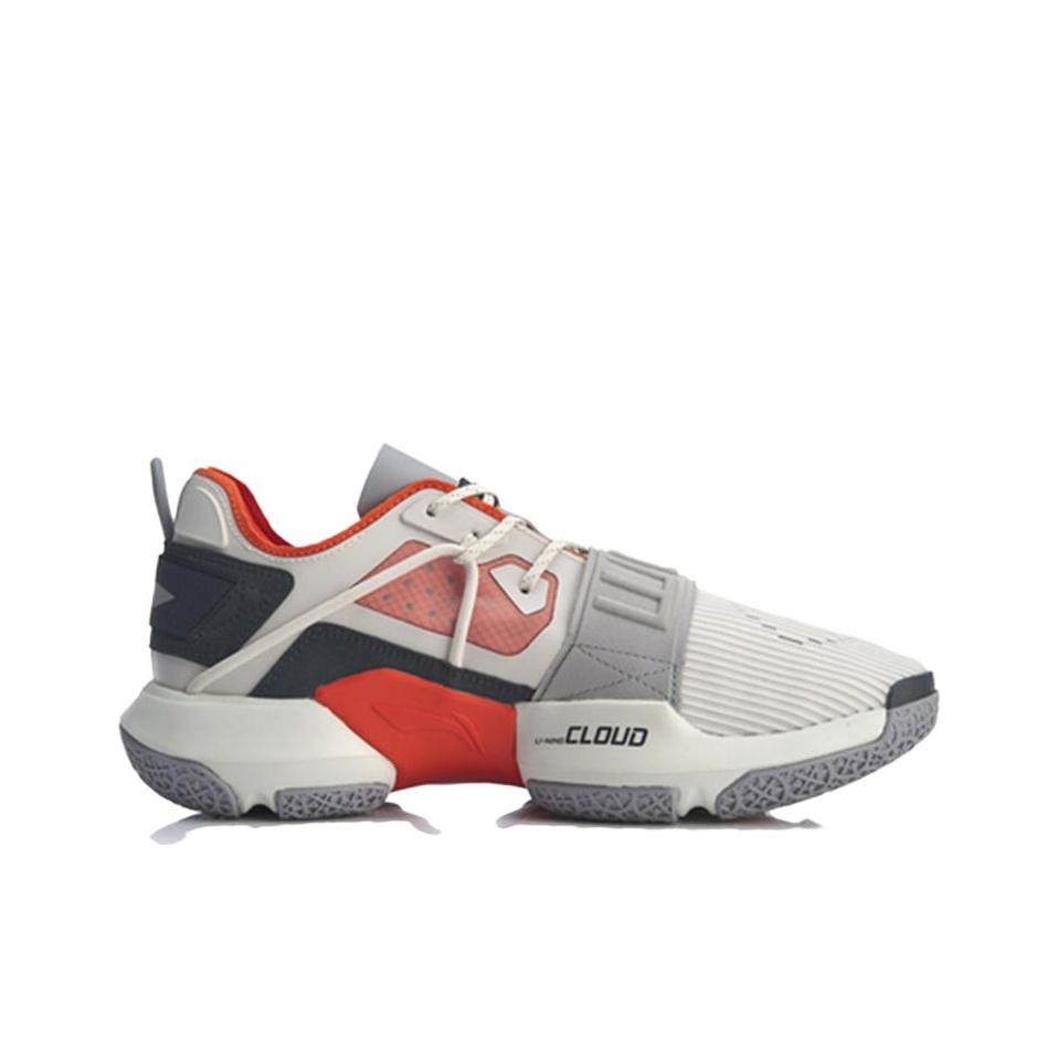 Li Ning Wowtr Shock Absorption Non-Slip Wear-Resistant Low-Top Basketball Shoes Men Sneakers White Gray ABBQ003-4