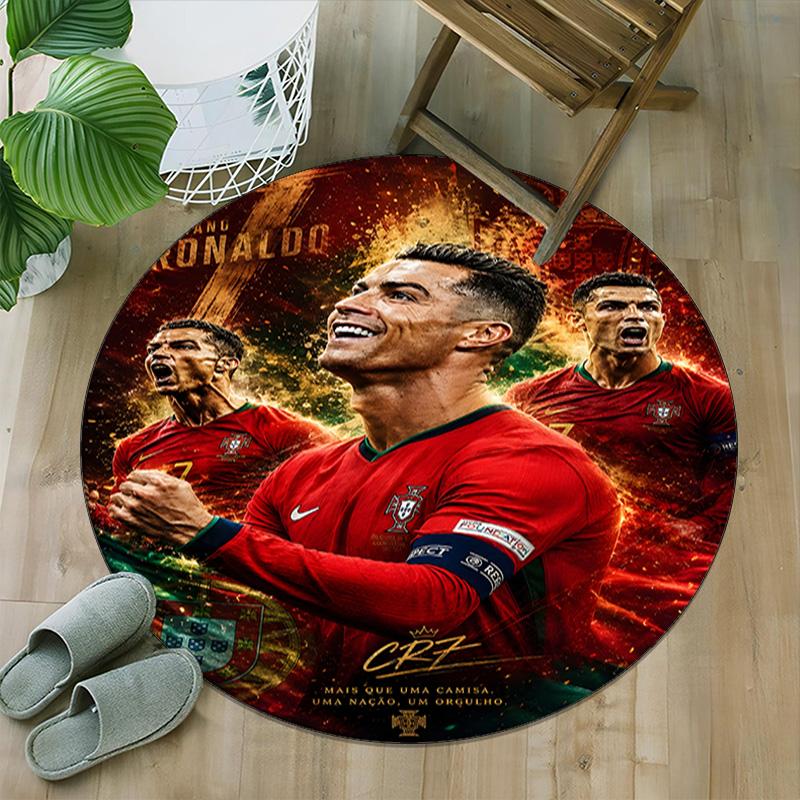 1pc Number 7 Soccer17 Carpet, Round Rug, Comfortable, Suitable for Entryways, Living Rooms, Office, And Bedrooms, Christmas Decoration