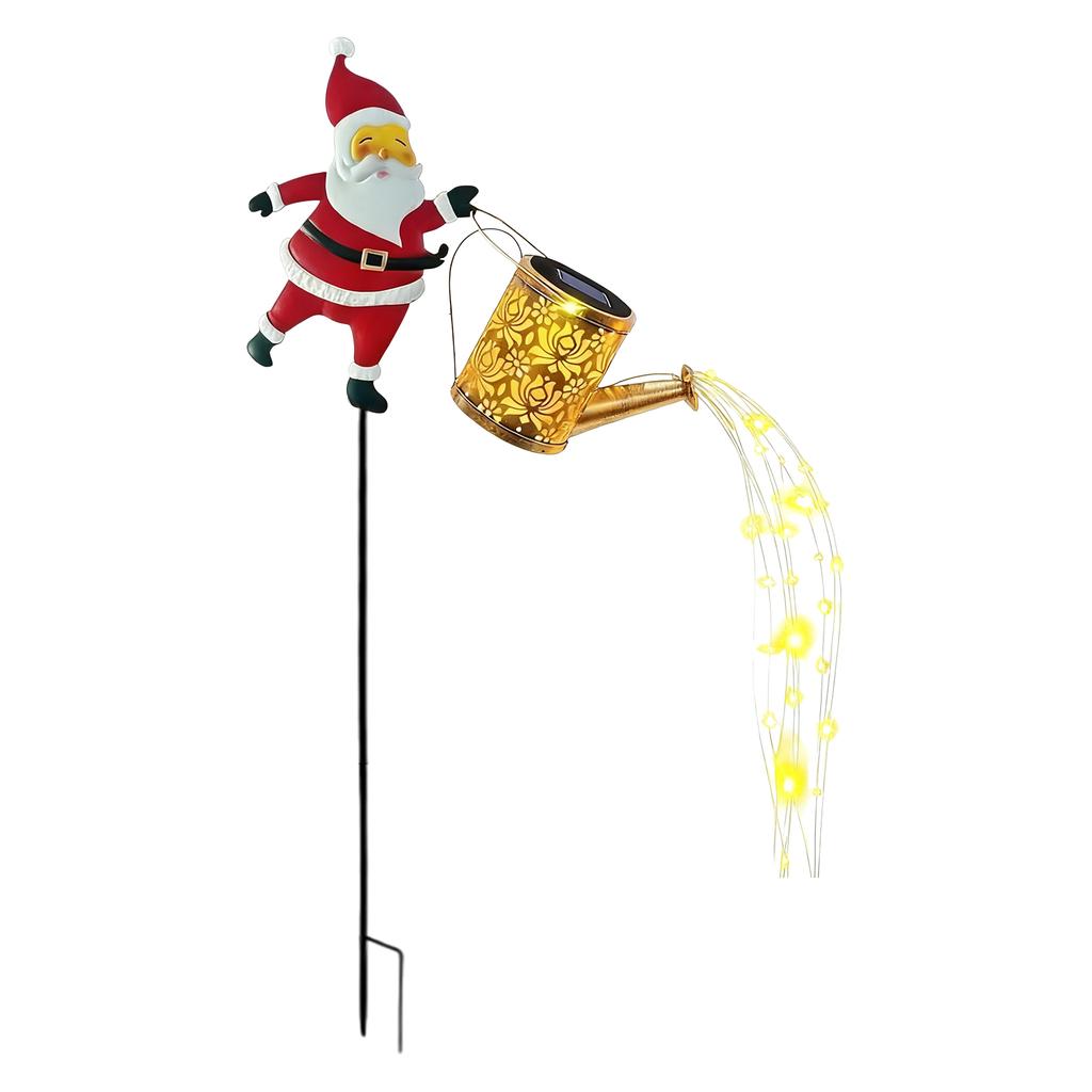 Solar Santa Claus Watering Can with LED Light Garden Lawn Christmas Lights Outdoor Decorative Solar Lights Outdoor Decoration
