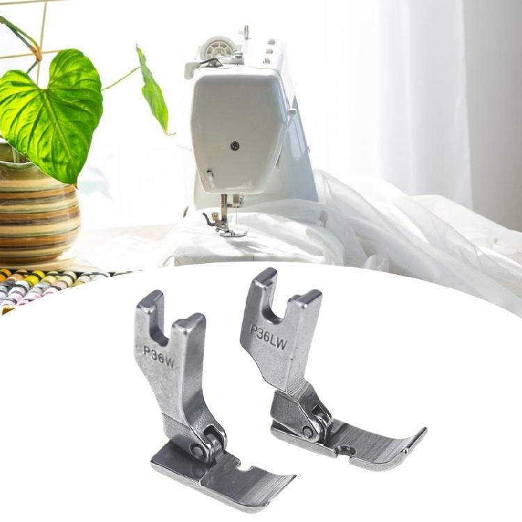 2Pcs Metal Flatbed Sewing Presser Foot Single Side Presser Foot for Thin/Thick Fabric Canvas Leather Stitching