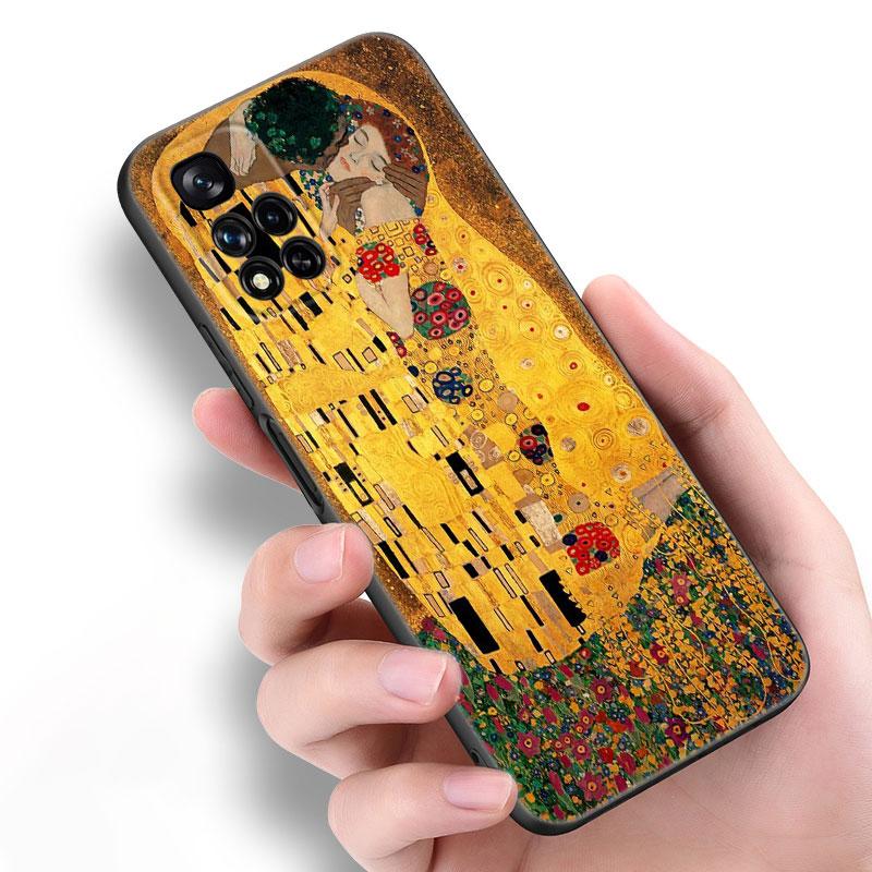 Art Gustav Klimt Black Silicone Phone Case For Xiaomi POCO X3 X4 NFC F5 M3 M4 M6 X5 X6 Pro F3 F4 GT 5G C55 C65 M5