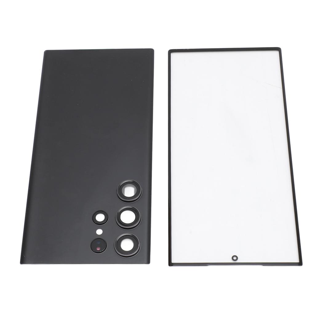 Phone Back Glass Cover Front Glass Outer Screen with Pre Installed Camera Lens Repair Tools Replacement Kit for Galaxy