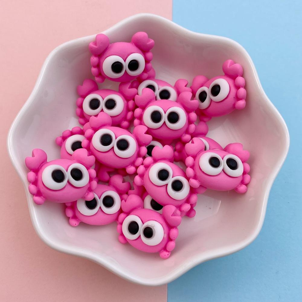 20Pcs New Cute Resin Crab, Lobster, Fish Ocean Series Flat Back Parts Embellishments For Hair Bows Accessories