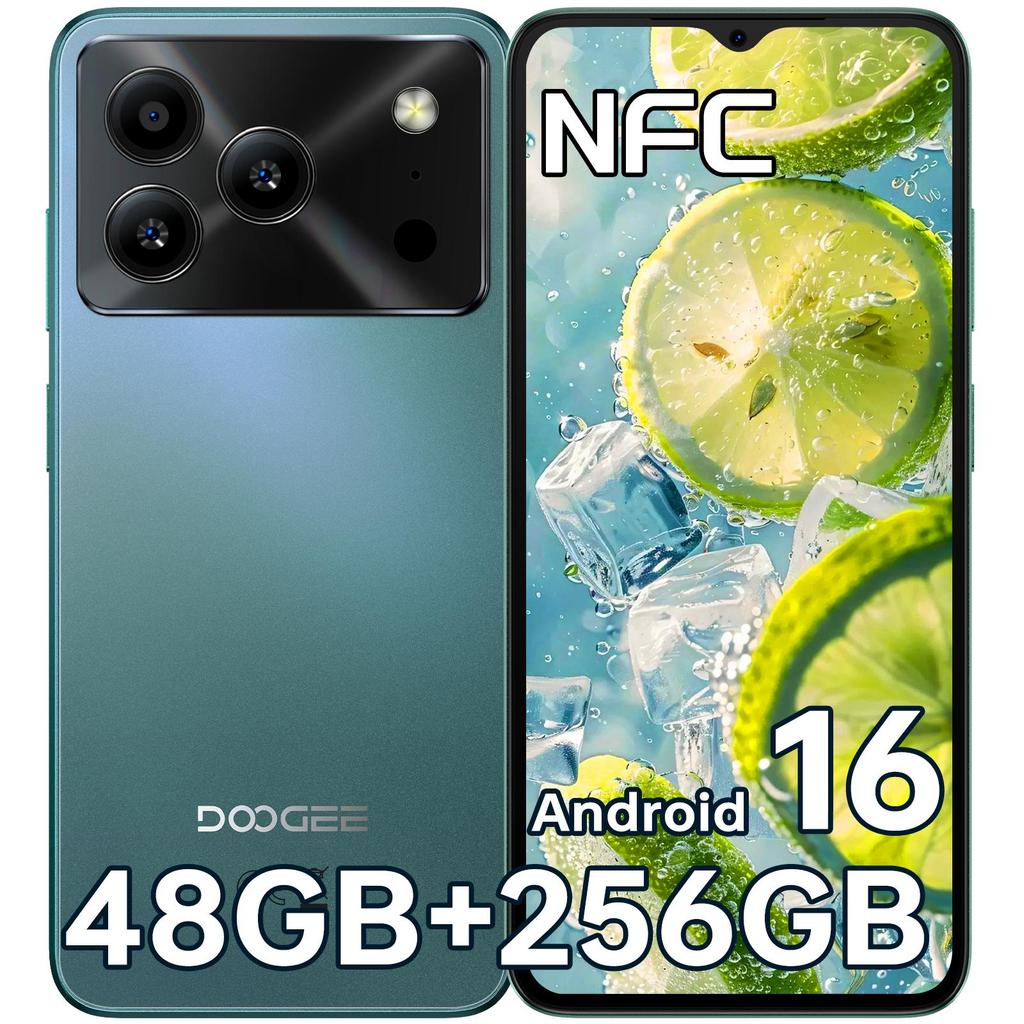 DOOGEE Note56Plus Andriod 16 Entsperrtes Telefon, 48GB+256GB/2TB Smartphone, Octa Core 6.56" HD+ 90Hz Mobil 6150mAh, 50MP+8MP, Handy 8.45mm Ultradünn
