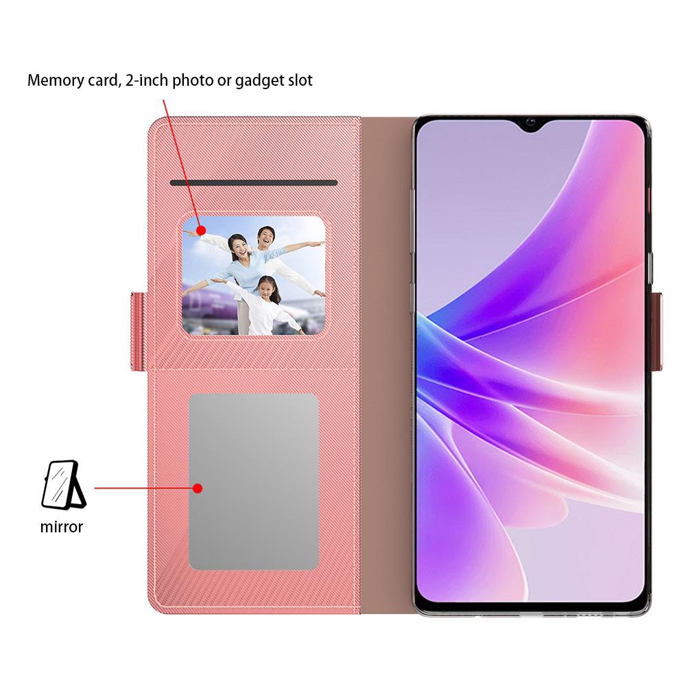 For Realme 12 4G/12+ 5G Phone Case Mirror Design Anti-Scratch Leather Flip Cover