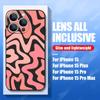 Colored Stripe Print Case For iPhone 16e 16 Pro Max 15 Pro Max 14 13 12 11 Shockproof Soft Silicone TPU Lanyard Phone Cover