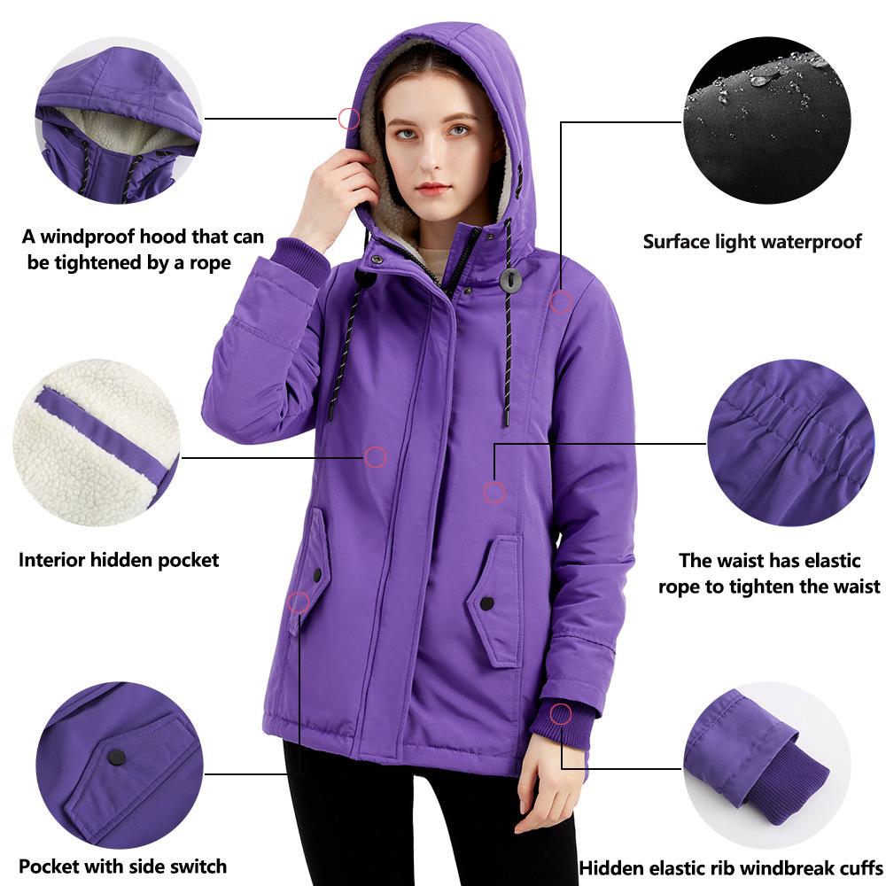 Parka Autumn and Winter Women's Lambskin Cotton Coat Thickened Fleece Cotton Jacket