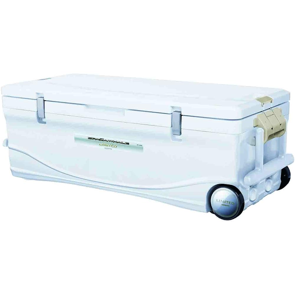 Shimano Spaza Whale Limited 60L Cooler Box with Wheels Ice White Fishing Gear