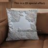 2D Floral Embroidered Pattern Decorative Pillow Covers Pattern Cushion Cover Suitable For Sofa Bedroom Car Pillow Cover