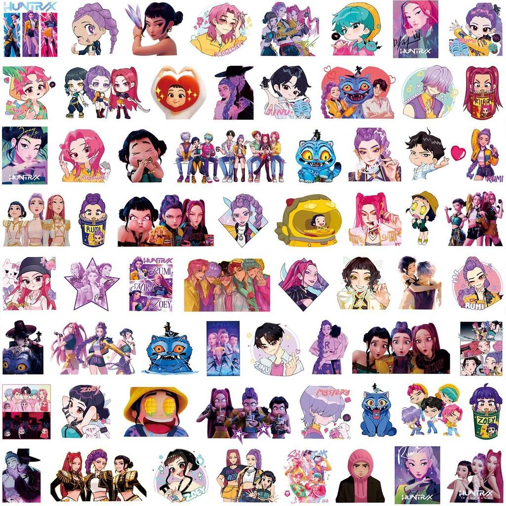 80-Piece Witch Hunter Group Stickers - KPop Demon Hunters Merchandise Cartoon Animation DIY Decor for Notebooks, Hand Accounts