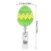 Egg-Shaped Easter Tag Holder Cute Card Clips Retractable Badge Reel Clips for Key Ring ID Card Name Keychain Rotating Buckle