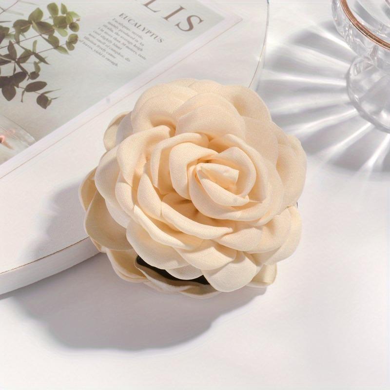 1Pcs Princess Style Multi Color Rose Hair Clip Elegant Temperament Fabric Shark Clip Flower Clip Hair Accessory Sweet Hair Clip