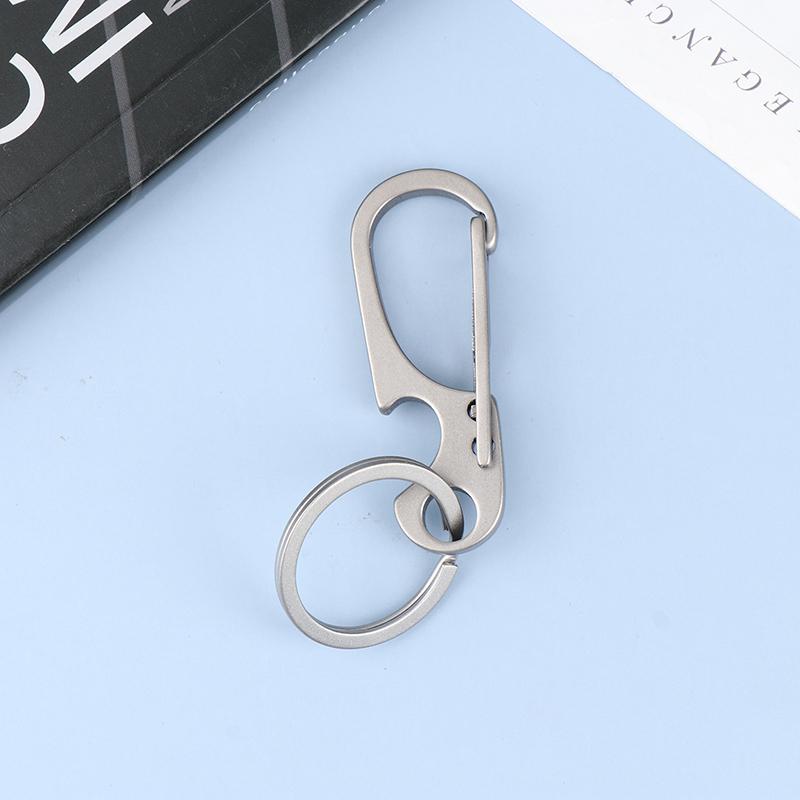 1Pc Titanium Alloy Carabiner Multi-Function Keychain Outdoorwaist Hanging Chain Ring Buckle Beer Bottle Opener Edc Tool