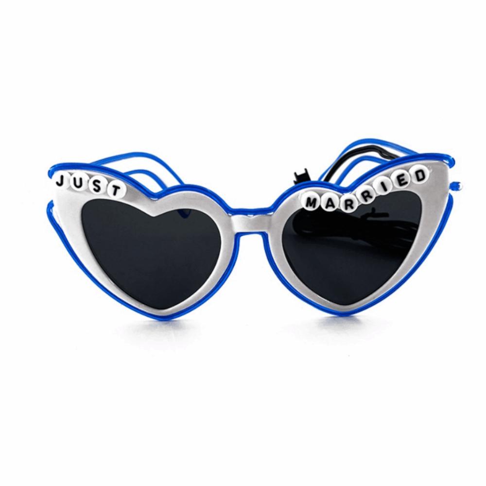 Lunettes LED Carrées Lunettes Cœur Lumineux Lunettes de Soleil Lumineuses Décoratives Fête