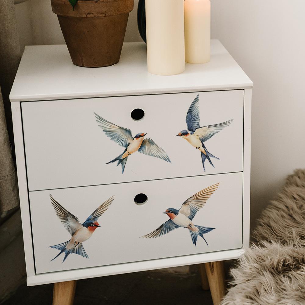 Painted Bird Stickers for Bedroom Living Room Entrance Hall Home Background and Wall Beautification